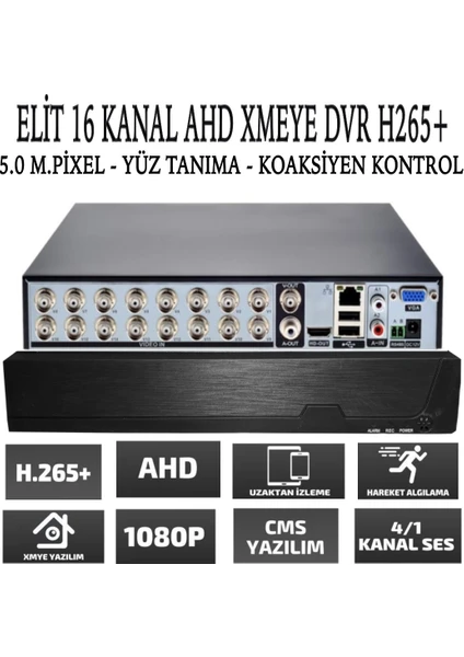 16 Kanal Ahd Dvr 1080N Xmeye Hibrit Kayıt Cihazı