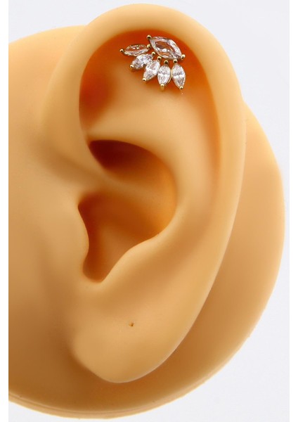 Altınkesesi Altın Markiz Piercing Tragus Helix Kıkırdak Küpe