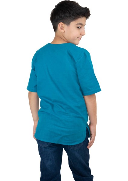 Kısa Kol Şile Bezi Zımbalı Erkek Çocuk T-Shirt Petrol fiyatları
