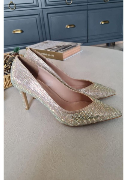 036 169 Topukla Kadın Taşlı Stiletto Abiye Ayakkabı modelleri