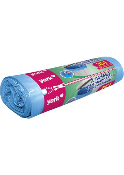 York Büzgülü Çöp Torbası 35L 15 Adet 090610