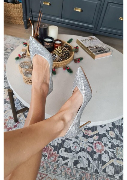 036 169 Topukla Kadın Taşlı Stiletto Abiye Ayakkabı