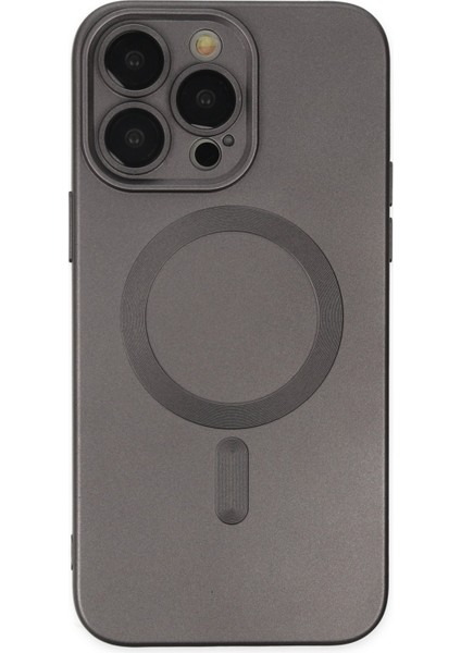 Apple iPhone 14 Pro Kılıf Moshi Lens Magneticsafe Silikon - Füme