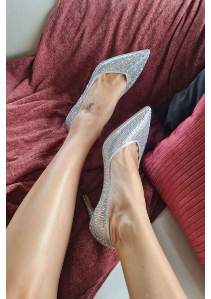 036 169 Topukla Kadın Taşlı Stiletto Abiye Ayakkabı