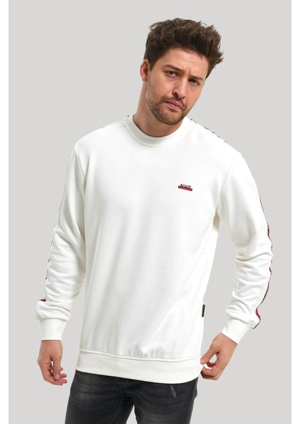 Bisiklet Yaka Ekru Slim Fit Sweatshirt 23FWM60145 fiyatları