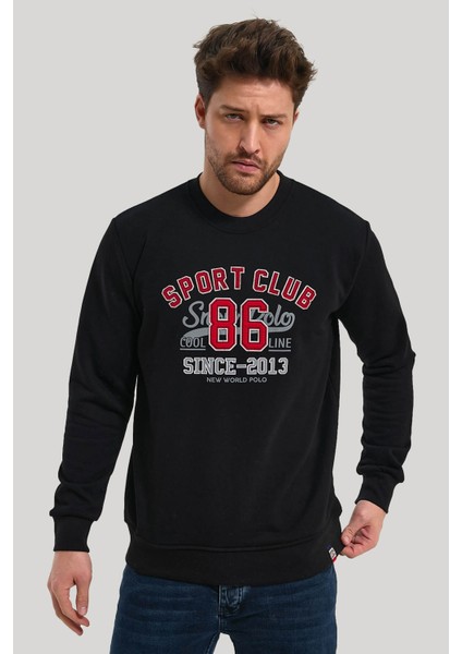 Bisiklet Yaka Siyah Slim Fit Sweatshirt 23FWM60159 indirimleri