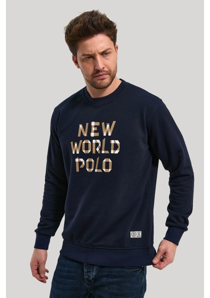 Bisiklet Yaka Lacivert Slim Fit Sweatshirt 23FWM60161 fırsatları