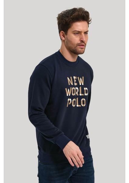 Bisiklet Yaka Lacivert Slim Fit Sweatshirt 23FWM60161 fiyatları