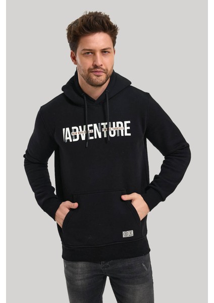 Kapüşonlu Siyah Slim Fit Hoodie 23FWM64047 modelleri