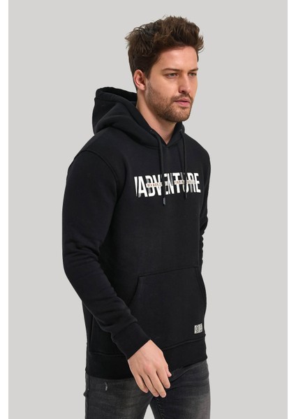 Kapüşonlu Siyah Slim Fit Hoodie 23FWM64047 fırsatları