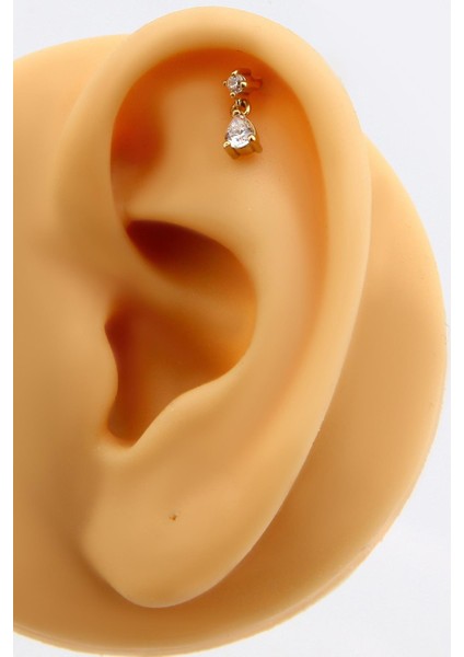 14 Ayar Altın Damla Sallantılı Kıkırdak Küpe Tragus Helix fiyatları