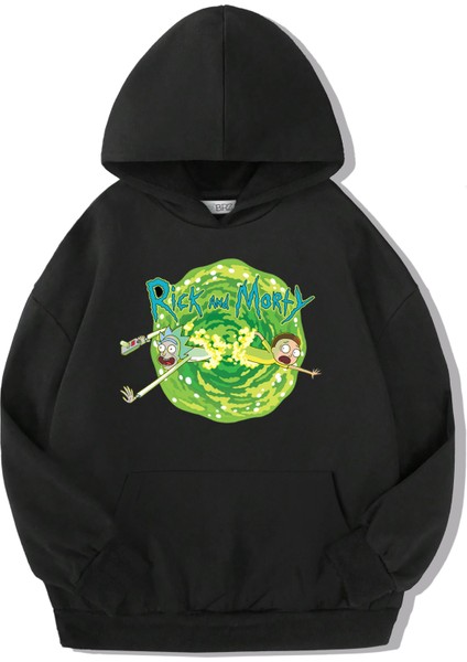 Unisex Çocuk Rick And Morty Hoodie