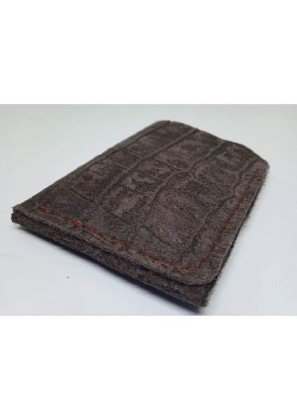 Hakiki Deri Tamamen El Emeği Minimalist Cüzdan Kartlık 9,5x7 cm 1101D
