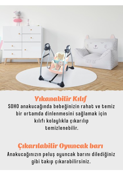 Kinder Baby Soho Oyuncaklı Ana Kucağı Salıncak