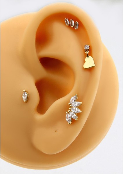 Altınkesesi Altın Üçlü Baget Tragus Piercing