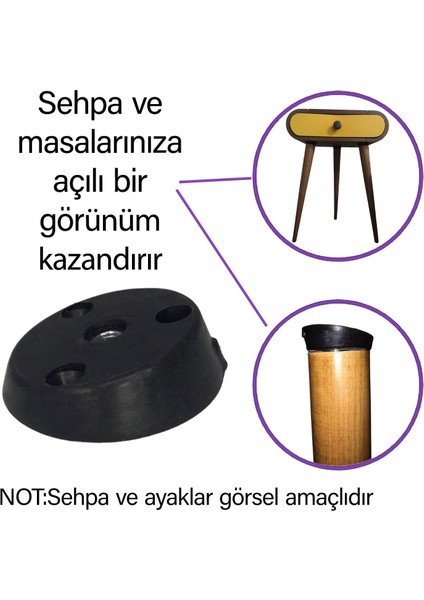 Dereceli Ayak Tabanı Siyah Mobilya Masa Sehpa Ayağı Bağlantı Aparatı Açılı Plastik