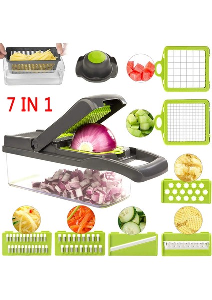 Beyaz Stil 7 In1 Sebze Kesici Rende Dilimleme Havuç Patates Soyucu Peynir Soğan Çelik Bıçak Mandoline Mutfak Aksesuarları Meyve Araçları (Yurt Dışından) fırsatları