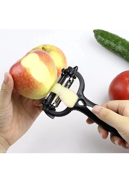 Gri Tarzı Mutfak Alet Aksesuarları Patates Soyucu Çok Fonksiyonlu 360 Derece Döner Sebze Soyucu Kesici Kavun Planya Rendesi (Yurt Dışından) fırsatları