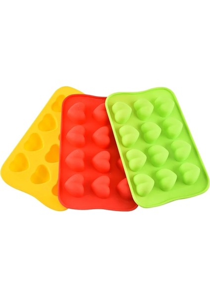 Yuvarlak Kırmızı Stil 12'lik Kalp Şeklinde Silikon Kalıp Buzluk, Çikolata Şekerleme Kalıbı, Istiflenebilir Dayanıklı ve Bulaşık Makinesinde Yıkanabilir, Rastgele Renk (Yurt Dışından) fırsatları