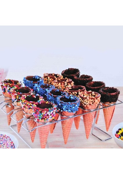 Bir Stil Dıy Dondurma Külahı Tutucu Çelik Dondurma Standı Kek Tutucu Koni Pişirme Cupcake Rafı Koni Teşhir Tepsisi Rafı Cooli A1L1 (Yurt Dışından)