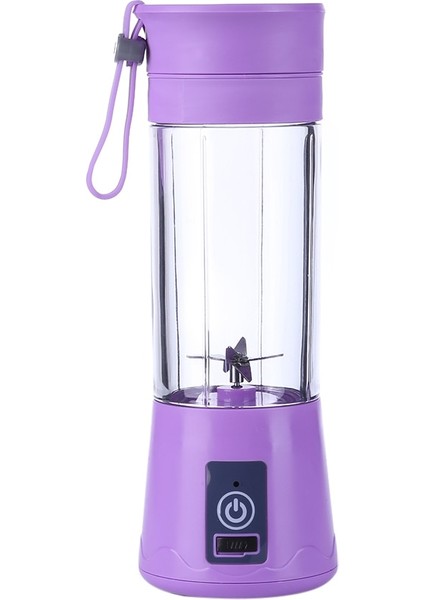 Mor Tarzı 6 Bıçak Bıçaklar 380ML USB Şarj Edilebilir Meyve Suyu Makinesi Blender Mikser Taşınabilir Meyve Sıkacağı Smoothie Maker Ev Limon Suyu Sıkacağı (Yurt Dışından)