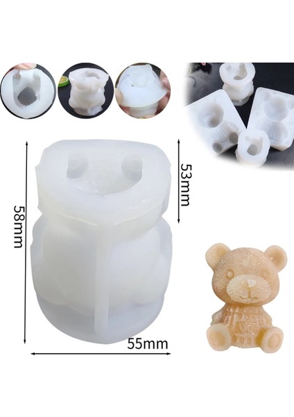 Mini B Tarzı Ayı Buz Küpü Kalıp Silikon Sevimli Hayvan Buz Küpü Kalıp Aşındırıcı 3D Buz Küpü Kalıp Yaratıcı Kahve Süt Çay Buz Küpü Fondan Kalıp (Yurt Dışından) fiyatları