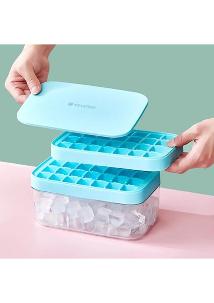 Mavi Stil Sıcak Satış Buz Saklama Kabı Sağlıklı Hafif Uygun Buz Küpü Makinesi Kalıp Saklama Kutusu Konteyner Ev Için (Yurt Dışından) fırsatları