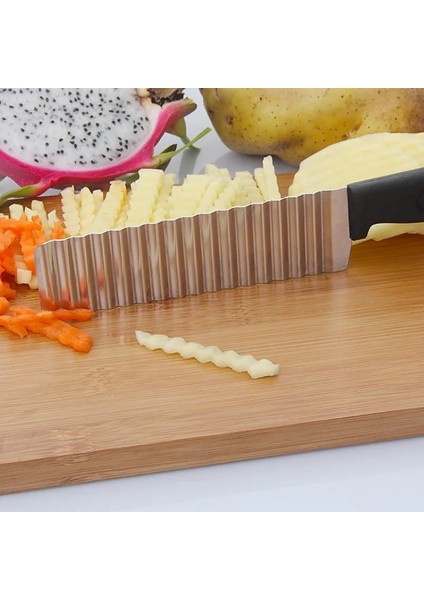 Patates Dilimleme Stili Yeni Paslanmaz Çelik Patates Cipsi Dilimleme Hamur Sebze Meyve Kırışık Dalgalı Dilimleme Bıçağı Patates Kesici Doğrayıcı Fransız Kızartma Makinesi (Yurt Dışından) indirimleri