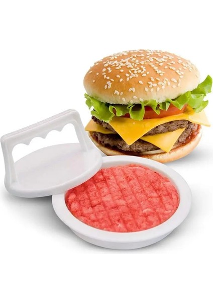 Beyaz Stil Et Basın Aracı Yuvarlak Şekil Hamburge Gıda Sınıfı Plastik Kalıp Kalıp Burger Patty Manuel Gıda Manuel Mutfak Robotları Mutfak Aracı (Yurt Dışından) fırsatları