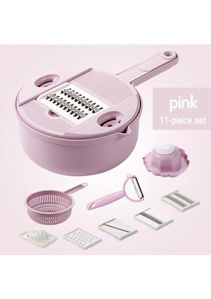 Pembe Stil 11 1 Mutfak Aksesuarları Mandoline Dilimleme Sebze Dilimleme Patates Soyucu Havuç Soğan Rende Süzgeç ile Sebze Kesici (Yurt Dışından) fırsatları