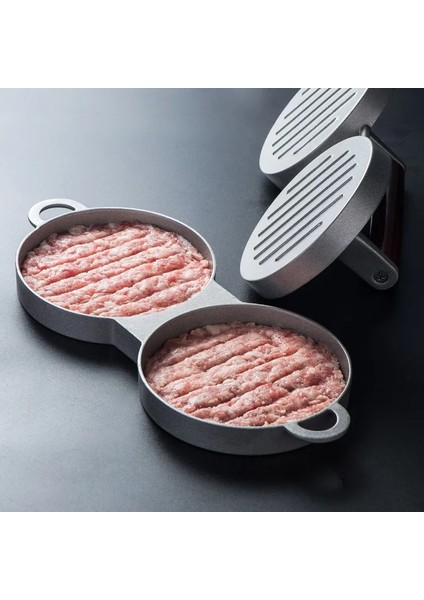 Gösteri Olarak Hamburger Makinesi Alüminyum Çift Burger Basın Yapışmaz Kek Börek Kalıp Barbekü Izgara Aksesuarları Için Patty Maker Kalıp Mutfak Gereçleri (Yurt Dışından)