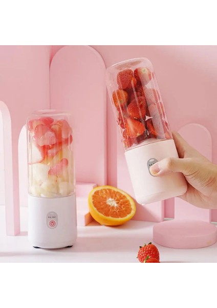 Pembe Tarzı Taşınabilir Mikser USB Elektrikli Meyve Sıkacağı El Smoothie Maker Blender Karıştırma Şarj Edilebilir Mini Mutfak Robotu Suyu Bardağı (Yurt Dışından)