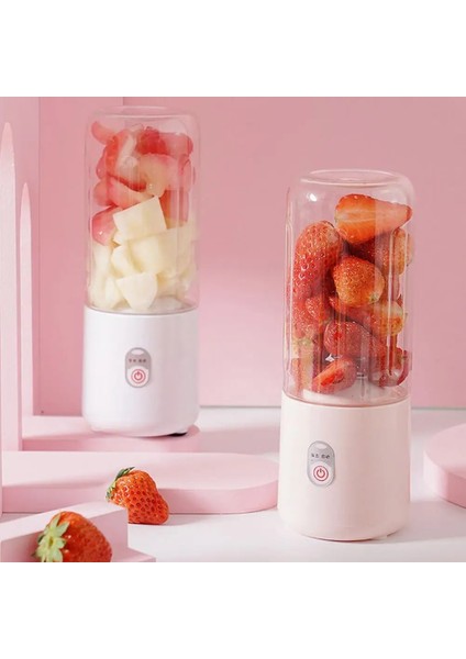 Pembe Tarzı Taşınabilir Mikser USB Elektrikli Meyve Sıkacağı El Smoothie Maker Blender Karıştırma Şarj Edilebilir Mini Mutfak Robotu Suyu Bardağı (Yurt Dışından)
