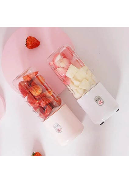 Pembe Tarzı Taşınabilir Mikser USB Elektrikli Meyve Sıkacağı El Smoothie Maker Blender Karıştırma Şarj Edilebilir Mini Mutfak Robotu Suyu Bardağı (Yurt Dışından)