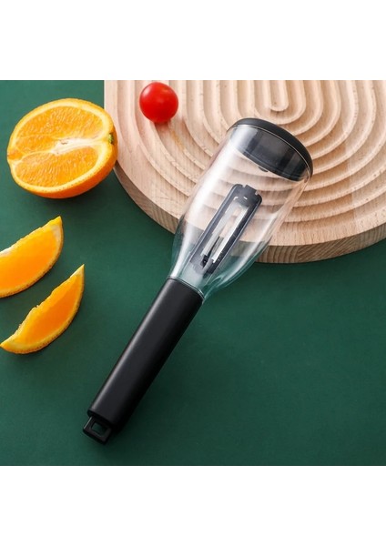 Siyah Stil Soyucu Saplı Rulo Cilt Tüpü Saklama Kutusu Elma Havuç Salatalık Paslanmaz Çelik Depolama Tipi Soyma Bıçağı Mutfak Aleti (Yurt Dışından)