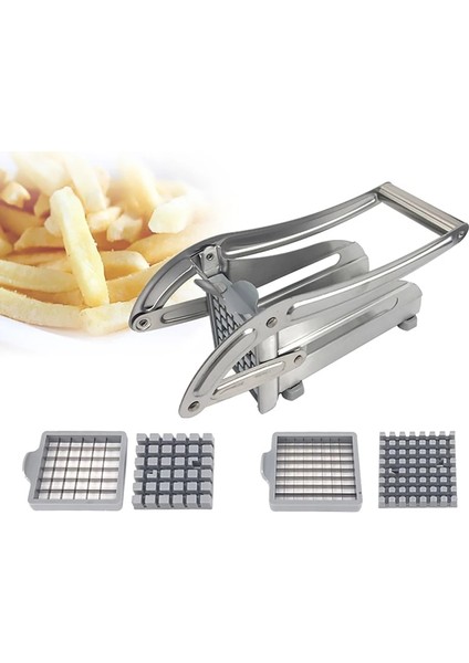 64 Delikli Aksesuar Stili 2 Bıçak Paslanmaz Çelik Patates Kızartması Patates Kesici Dilimleme Öğütücü Salatalık Sebze Havuç Mutfak Pişirme Araçları (Yurt Dışından) indirimleri