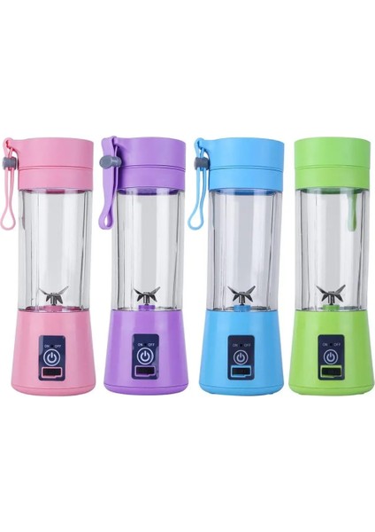 Mor Tarzı 6 Bıçak Bıçaklar 380ML El USB Sıkacağı Şişe Taşınabilir USB Elektrikli Meyve Narenciye Limon Sıkacağı Blender Sıkacağı Suyu Makinesi (Yurt Dışından)