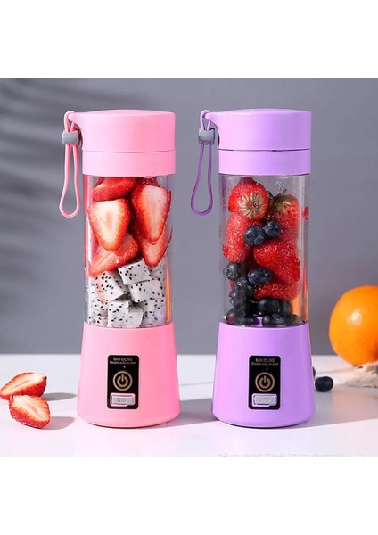 Mavi Stil Taşınabilir Mikser Çok Fonksiyonlu USB Elektrikli Blender Gıda Smoothie Maker Blender Karıştırma Şarj Edilebilir 6 Yapraklı Meyve Sıkacağı Fincan (Yurt Dışından)