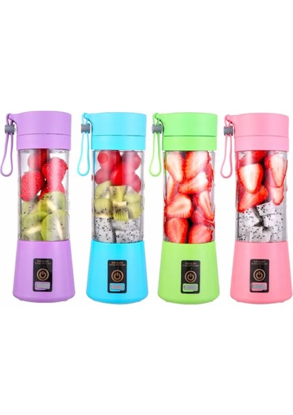 Mavi Stil Taşınabilir Mikser Çok Fonksiyonlu USB Elektrikli Blender Gıda Smoothie Maker Blender Karıştırma Şarj Edilebilir 6 Yapraklı Meyve Sıkacağı Fincan (Yurt Dışından)