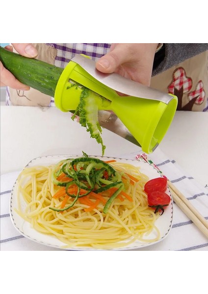 Kuadu Shop Beyaz Bir Stil Bıçak Değiştirilebilir Sebze Spiral Dilimleyici Kesici Sebze Spiralizer Rende Havuç Salatalık Zu Spagetti L (Yurt Dışından)