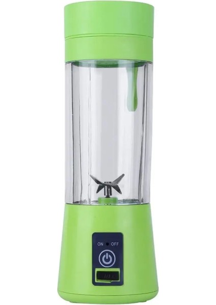 Yeşil Stil 6 Bıçak Bıçaklar 380ML El USB Sıkacağı Şişe Taşınabilir USB Elektrikli Meyve Narenciye Limon Sıkacağı Blender Sıkacağı Suyu Makinesi (Yurt Dışından)