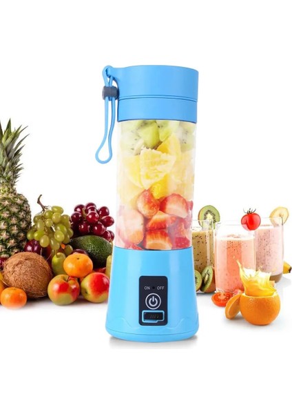 Yeşil Stil 6 Bıçak Bıçaklar 380ML El USB Sıkacağı Şişe Taşınabilir USB Elektrikli Meyve Narenciye Limon Sıkacağı Blender Sıkacağı Suyu Makinesi (Yurt Dışından) fırsatları