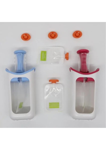 Mavi Stil Çocuk Püresi Sıkacağı Ev Meyve Suyu Dağıtıcı Manuel Bebek Maması Takviyesi Saklama Çantası Konteyner Manuel Sıkacakları (Yurt Dışından) fiyatları