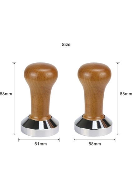B Mat Tarzı ile 51 mm mm Ahşap Saplı Kahve Sabotaj Espresso Tozu Düz Pres Çekiç Kahve Sabotaj Öğütücü Espresso Barista Aracı (Yurt Dışından) fiyatları