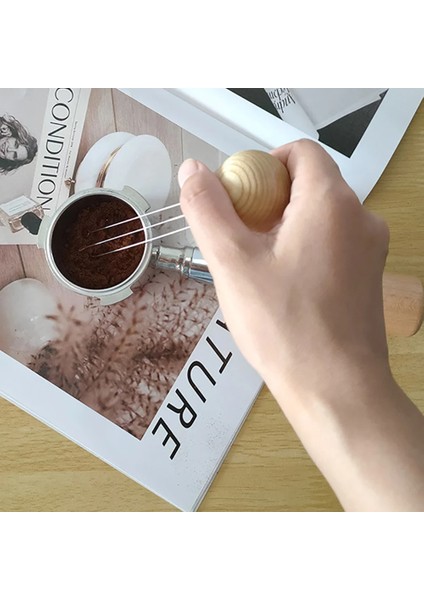 Kül Ahşap-Gümüş Tarzı Espresso Kahve Karıştırıcı Dağıtım Aracı Iğne Profesyonel Karıştırma Dağıtımı Kahve Tozu El Sabotaj Dağıtıcı En Yeni (Yurt Dışından) fırsatları