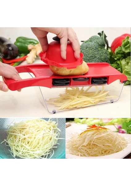 Kırmızı Stil Vegetable Cutter Kitchen Accessories Slicer Fruit Cutter Potato Peeler Carrot Cheese Grater Vegetable Slicer (Yurt Dışından) indirimleri