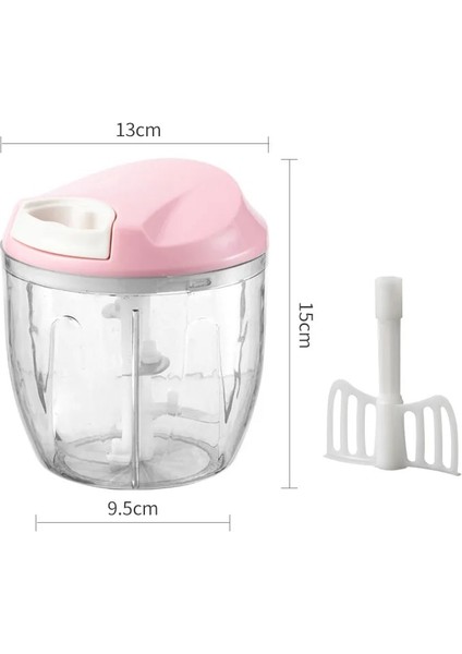 2021 Pembe Tarzı 900ML Ew Tarzı Çok Işlevli Yüksek Hızlı Tasarım Sebze Meyve Büküm Parçalayıcı Manuel Kıyma Makinesi Kıyıcı Sarımsak Kesici (Yurt Dışından)