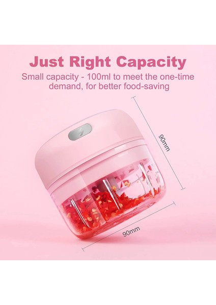 Açık Yeşil Tarzı Electric Mini Garlic Chopper [portable, Wireless, 100ML] Mini Electric Food Chopper Tool For Mashing Onion, Garlic, Chili, Peppe (Yurt Dışından)