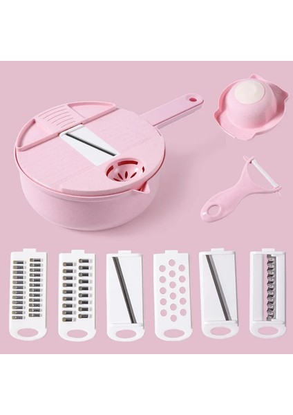 Pembe Tarzı Çok Işlevli Sebze Parçalayıcı Doğrayıcı Kesici Çelik Bıçak Patates Dilimleme Meyve Doğrama Bıçakları Havuç Rende Mutfak Aksesuarları (Yurt Dışından) fiyatları