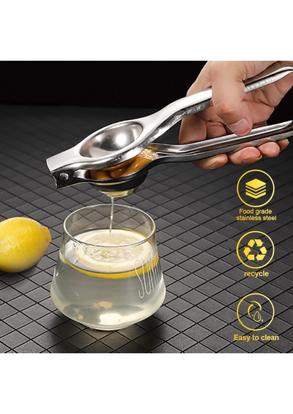 Açık Yeşil Tarzı Paslanmaz Çelik Portakal Sıkacağı Manuel Limon Sıkacağı Mutfak Aksesuarları Mini Limon Sıkacağı Bebek Portakal Meyve Sıkacağı Limon Klipsi (Yurt Dışından)